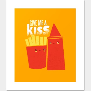 Fries ketchup kiss Posters and Art